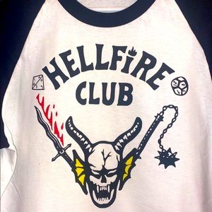 Stranger Things 3 - Larger sizes Hellfire Club baseball style tee